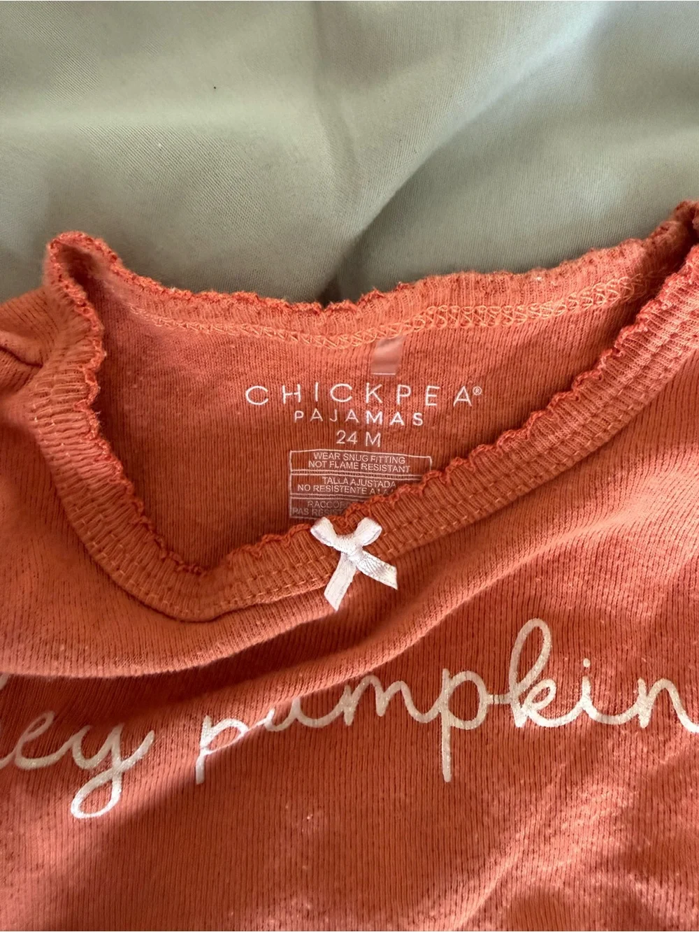 chick pea Orange 'hey pumpkin' Two-Piece Pajama Set
